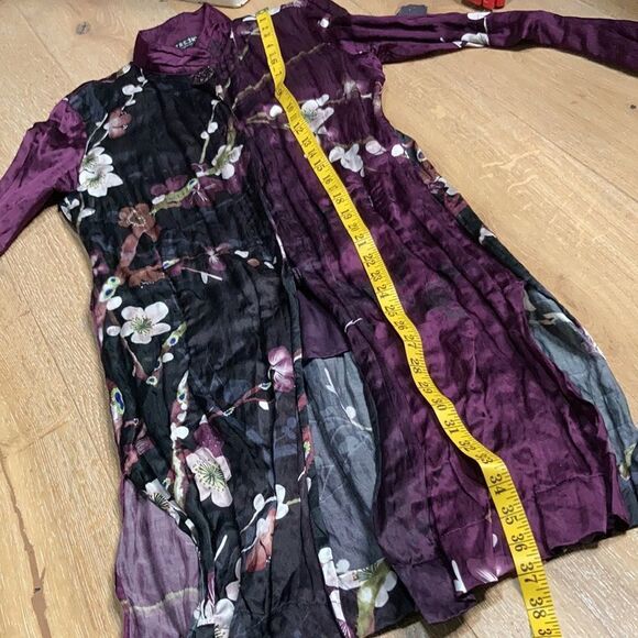 Citron silk kimono jacket -light,Size small - Picture 8 of 10